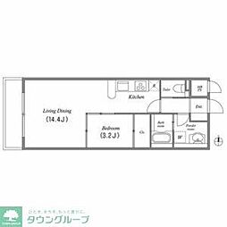 Gramercy Shirakawa Koen 9階1LDKの間取り