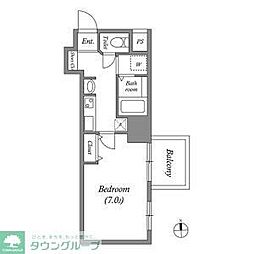 レジデンス名古屋千代田 8階1Kの間取り