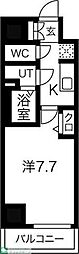 ディアレイシャス尾頭橋 15階1Kの間取り