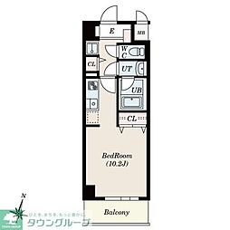 ノヴェル新栄 11階ワンルームの間取り