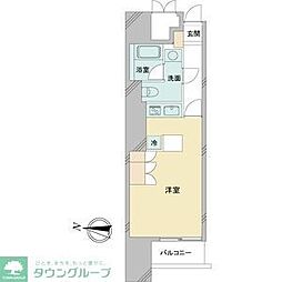 ドゥーエ大須 6階ワンルームの間取り