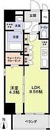 名古屋市営東山線 栄駅 徒歩5分の賃貸マンション 10階1LDKの間取り