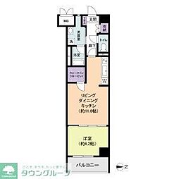 BPRレジデンス金山(旧:フェリーチェ・カーサ金山) 6階1LDKの間取り