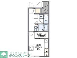 レオパレス琴 1Kの間取図画像