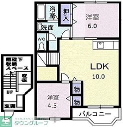 サンビレッジ南川 2LDKの間取図画像