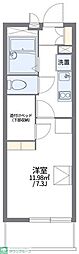 レオパレス勝利 1Kの間取図画像