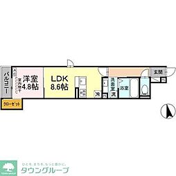 ブランクレール 1LDKの間取図画像