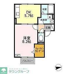 ラカーサアスカ2 1DKの間取図画像