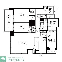 グランドメゾン名古屋駅 3LDKの間取図画像
