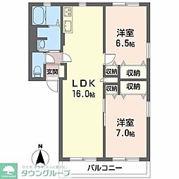 シェトワ丸山 2LDKの間取図画像