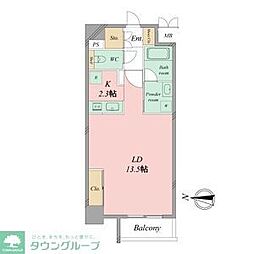 グラヴィス鶴舞 ワンルームの間取図画像