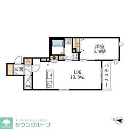エクラージュ名駅 1LDKの間取図画像