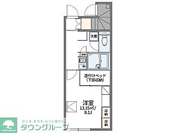 レオパレスかすもり 1Kの間取図画像