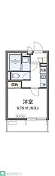 クレイノユカ3 1Kの間取図画像