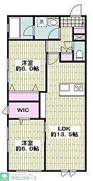 LUXRES 向山テラス 2LDKの間取図画像