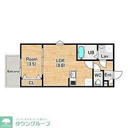 (仮称)ジーメゾン桜山エルフィーナ 1LDKの間取図画像