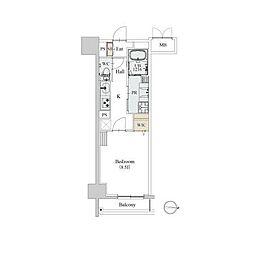 カスタリア新栄2 1Kの間取図画像