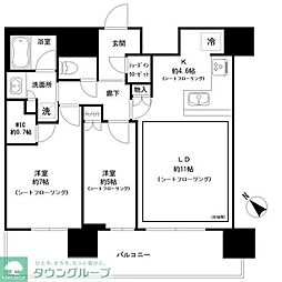 NAGOYAtheTOWER 2LDKの間取図画像