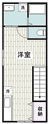 JR東海道本線 大船駅 徒歩8分の賃貸アパート 3階ワンルームの間取り