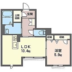 アルスノーヴァ 3階1LDKの間取り