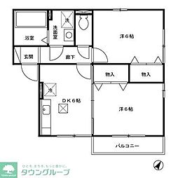JR京浜東北・根岸線 洋光台駅 徒歩6分の賃貸アパート 1階2DKの間取り