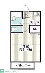 京急本線 京急田浦駅 徒歩9分の賃貸アパート 1階ワンルームの間取り