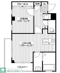 ラフィネ・シャンヴル 1LDKの間取図画像