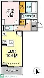 ウェルデンス戸塚A 1LDKの間取図画像