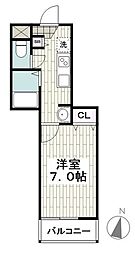 カーサグランデ 1Kの間取図画像