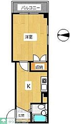 金子ビル 1Kの間取図画像