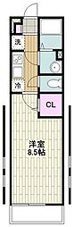 リヴリ・楓 1Kの間取図画像