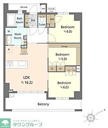セルアージュ湘南ブリエテラス 3LDKの間取図画像