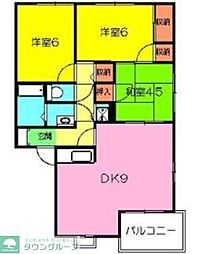 古館ハイツ 3DKの間取図画像