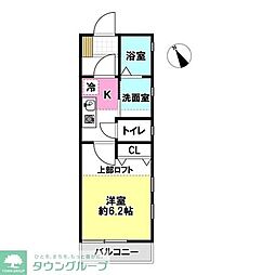 ヴァングルーブ湘南 1Kの間取図画像