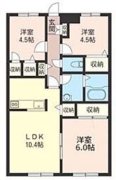 サンパティーク鎌倉 3LDKの間取図画像