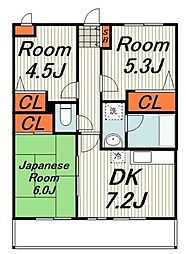 サンカーラ壱番館 3DKの間取図画像