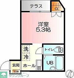 イーリスコート片瀬江ノ島 ワンルームの間取図画像