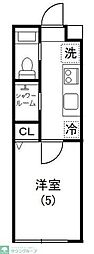 アイビー5 1Kの間取図画像