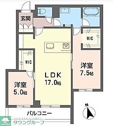 ブラウニー 2LDKの間取図画像