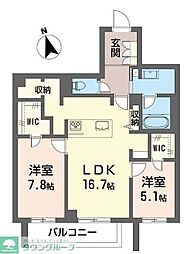 ブラウニー 2LDKの間取図画像