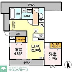 メゾン ド ネージュ東戸塚 2LDKの間取図画像