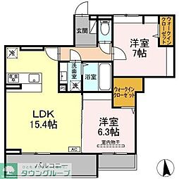 メゾン ド ネージュ東戸塚 2LDKの間取図画像