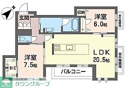 風香 北鎌倉 2LDKの間取図画像
