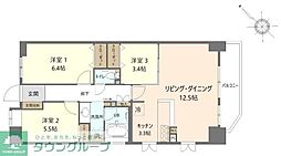 パークテラス横浜ベイ 3LDKの間取図画像