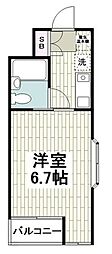 日神パレス戸塚 1Kの間取図画像