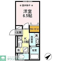 クレール藤沢2 1Kの間取図画像