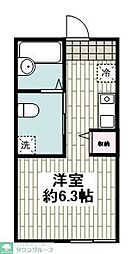 FA六浦2B ワンルームの間取図画像