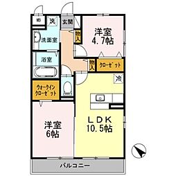 ビアンカネーヴェ 2LDKの間取図画像