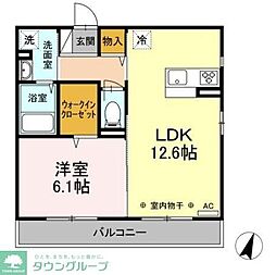 モンターニュロンド 1LDKの間取図画像