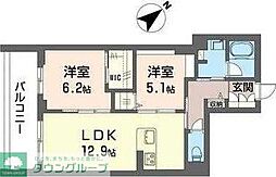 maisonmore由比ガ浜 2LDKの間取図画像